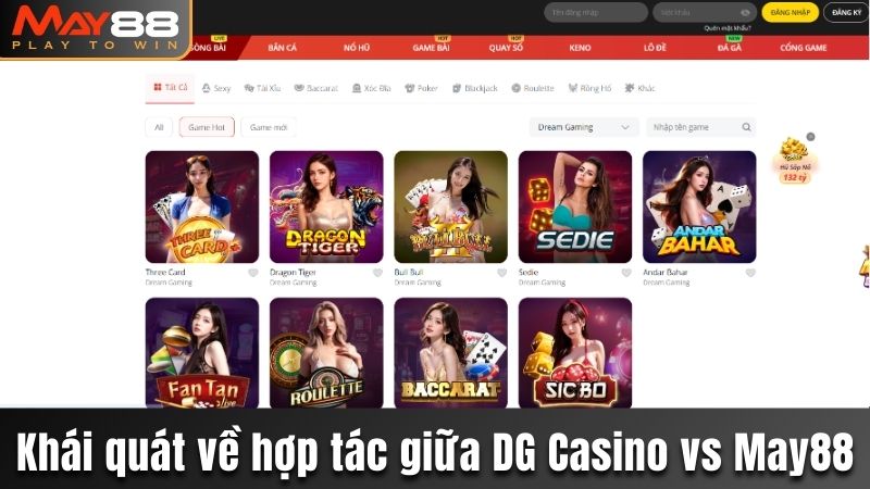 Khái quát về hợp tác giữa DG Casino vs May88