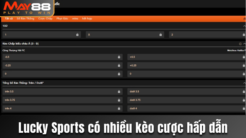 Lucky Sports sở hữu nhiều kèo cược hấp dẫn